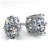 Image 1 : 1.0 ctw Certified VS/SI Oval Diamond Stud Earrings 18k White Gold - REF-147K2Y