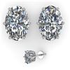 Image 2 : 1.0 ctw Certified VS/SI Oval Diamond Stud Earrings 18k White Gold - REF-147K2Y