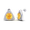 Image 2 : 3 ctw Citrine & Micro Pave VS/SI Diamond Stud Earrings 18k White Gold - REF-48F6M