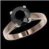Image 2 : 2.50 ctw Fancy Black Diamond Solitaire Engagment Ring 10k Rose Gold - REF-45R4K