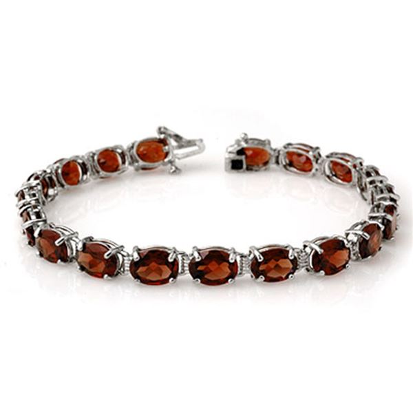 28.0 ctw Garnet Bracelet 10k White Gold - REF-54G4W