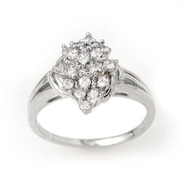 0.25 ctw Certified VS/SI Diamond Ring 18k White Gold - REF-31M2G