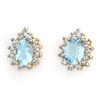 Image 1 : 3.75 ctw Aquamarine & Diamond Earrings 14k Yellow Gold - REF-96Y4X