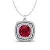 Image 1 : 2.52 ctw Ruby & Micro Pave VS/SI Diamond Necklace 18k White Gold - REF-55K2Y