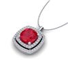 Image 2 : 2.52 ctw Ruby & Micro Pave VS/SI Diamond Necklace 18k White Gold - REF-55K2Y