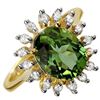 Image 2 : 3.40 ctw Green Tourmaline & Diamond Ring 10k Yellow Gold - REF-78A9N