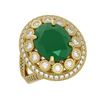 Image 1 : 8.76 ctw Certified Emerald & Diamond Victorian Ring 14K Yellow Gold - REF-213R5K