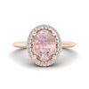 Image 1 : 1.50 ctw Morganite & Micro VS/SI Diamond Ring Halo 14k Rose Gold - REF-39W2H