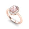 Image 2 : 1.50 ctw Morganite & Micro VS/SI Diamond Ring Halo 14k Rose Gold - REF-39W2H