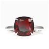 Image 1 : 6 ctw Cushion Cut Garnet Engagment RNG 18k White Gold - REF-29H3R