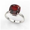 Image 2 : 6 ctw Cushion Cut Garnet Engagment RNG 18k White Gold - REF-29H3R