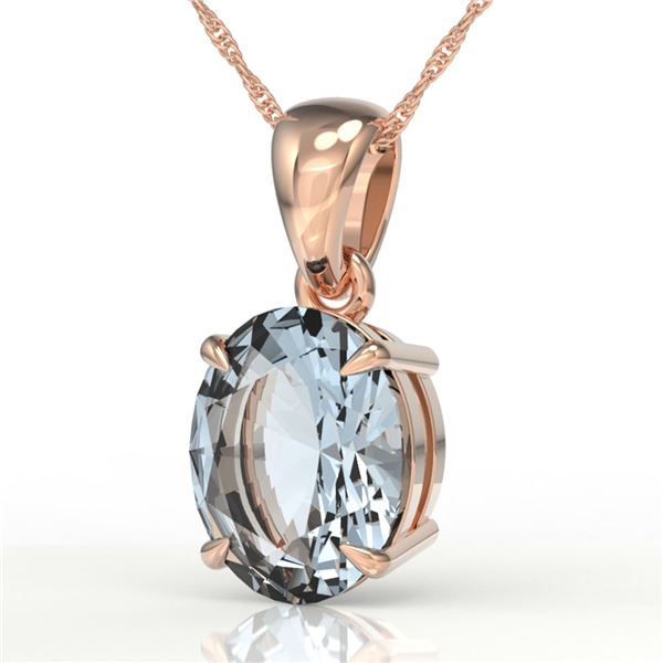 2.5 ctw Aquamarine Designer Necklace 14k Rose Gold - REF-33W5H