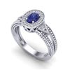 Image 2 : 0.58 ctw Tanzanite & VS/SI Diamond Designer Halo Ring 10k White Gold - REF-23R2K