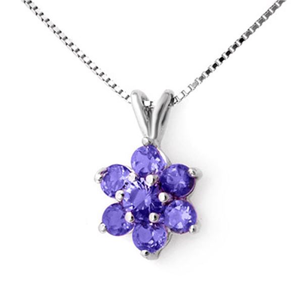 0.75 ctw Tanzanite Pendant 10k White Gold - REF-8A6N