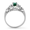 Image 2 : 0.57 ctw Emerald & Diamond Ring 18k White Gold - REF-23N2F