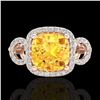 Image 1 : 3.75 ctw Citrine & Micro VS/SI Diamond Certified Ring 14k Rose Gold - REF-42G6W