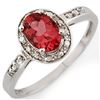 Image 1 : 0.85 ctw Pink Tourmaline & Diamond Ring 10k White Gold - REF-15A5N