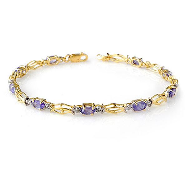 2.10 ctw Tanzanite Bracelet 10k Yellow Gold - REF-23F5M