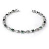 Image 1 : 2.62 ctw Emerald & Diamond Bracelet 10k White Gold - REF-52A3N