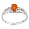 Image 1 : 0.77 ctw Orange Sapphire & Diamond Ring 10k White Gold - REF-8R9K