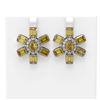 Image 1 : 30 ctw Canary Citrine & Diamond Earrings 18K White Gold - REF-207M6G
