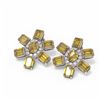 Image 3 : 30 ctw Canary Citrine & Diamond Earrings 18K White Gold - REF-207M6G