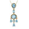 Image 1 : 8 ctw Sky Blue Topaz Necklace Designer Vintage 10k Yellow Gold - REF-25N8F