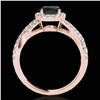 Image 2 : 1.54 ctw Certified VS Black Diamond Solitaire Halo Ring 10k Rose Gold - REF-54M2G