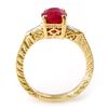 Image 2 : 3.70 ctw Ruby & Diamond Ring 10k Yellow Gold - REF-27F5M