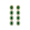 Image 1 : 6.47 ctw Emerald & Diamond Micro Pave Halo Earrings 10k Yellow Gold - REF-143Y6X