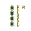 Image 2 : 6.47 ctw Emerald & Diamond Micro Pave Halo Earrings 10k Yellow Gold - REF-143Y6X