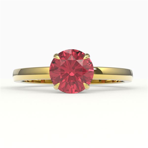 2 ctw Pink Tourmaline Designer Engagment Ring 18k Yellow Gold - REF-31A8N