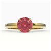 Image 1 : 2 ctw Pink Tourmaline Designer Engagment Ring 18k Yellow Gold - REF-31A8N