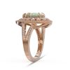 Image 3 : 4.19 ctw Certified Opal & Diamond Victorian Ring 14K Rose Gold - REF-148X2A