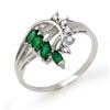 Image 1 : 0.55 ctw Emerald & Diamond Ring 18k White Gold - REF-27G3W