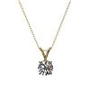 Image 3 : 0.77 ctw Certified Quality Diamond Solitaire Necklace 10k Yellow Gold - REF-61G8W