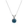 Image 3 : 0.51 ctw Certified Intense Blue Diamond Necklace 10k White Gold - REF-34Y4X