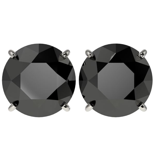 5.15 ctw Fancy Black Diamond Solitaire Stud Earrings 10k White Gold - REF-82G2W
