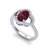 Image 2 : 2 ctw Garnet & Micro Pave VS/SI Diamond Certified Ring 10k White Gold - REF-30R2K