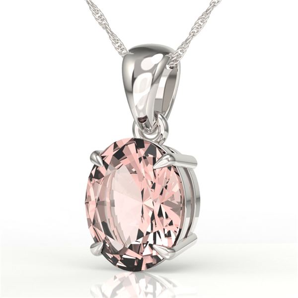 2.75 ctw Morganite Designer Necklace 18k White Gold - REF-45A4N
