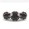 Image 1 : 2 ctw Past Present Future Black Diamond Ring Vintage 18k Rose Gold - REF-82X8A