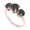 Image 2 : 2 ctw Past Present Future Black Diamond Ring Vintage 18k Rose Gold - REF-82X8A