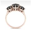Image 3 : 2 ctw Past Present Future Black Diamond Ring Vintage 18k Rose Gold - REF-82X8A