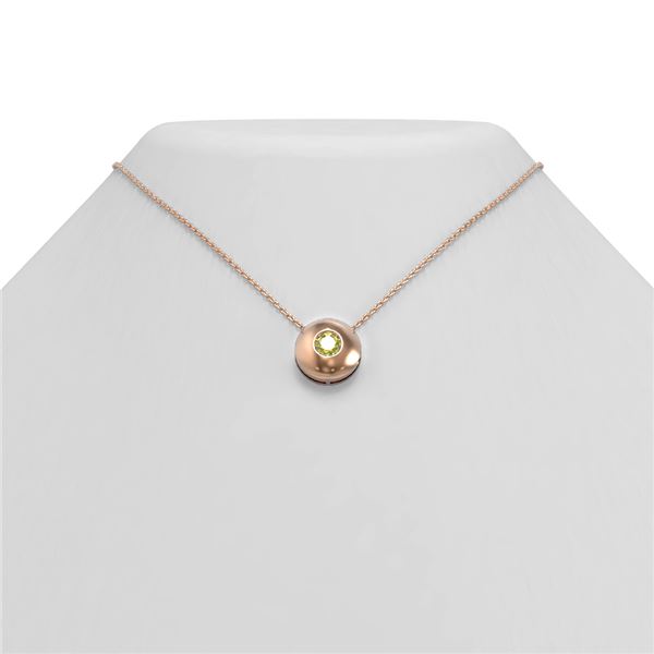 0.52 ctw Fancy Yellow Diamond Necklace 18K Rose Gold - REF-102R8K