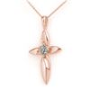 Image 1 : 0.02 ctw Certified VS/SI Diamond Pendant 14k Rose Gold - REF-12F3M