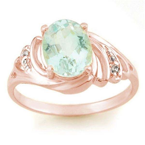 2.04 ctw Aquamarine & Diamond Ring 14k Rose Gold - REF-29Y3X