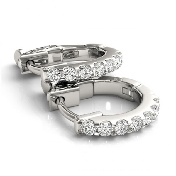 0.25 ctw Diamond VS/SI Hoop Earrings 14k White Gold - REF-24K5Y