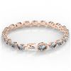 Image 3 : 15.25 ctw Aquamarine & Diamond Eternity Micro Bracelet 14k Rose Gold - REF-176M4G