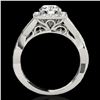 Image 2 : 2 ctw Certified Diamond Solitaire Halo Ring 10k White Gold - REF-259K3Y