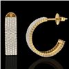 Image 2 : 4.50 ctw Micro Pave VS/SI Diamond Earrings 14k Yellow Gold - REF-292K5Y